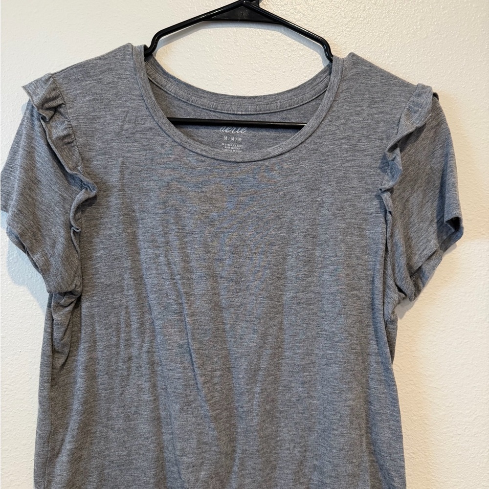 Aerie Heather Gray Ruffle Sleeve Tee